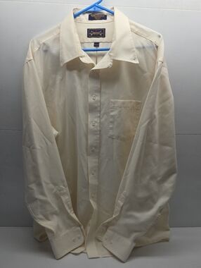Men's Vintage The Arrow Company Long-Sleeve Dress Shirt - Cream